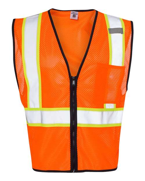 Kishigo Unisex Economy Contrasting Vest with Zippered Front 1527-1528