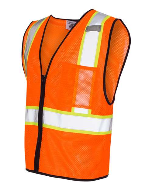 Kishigo Unisex Economy Contrasting Vest with Zippered Front 1527-1528