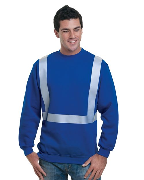Bayside Men's USA-Made Hi-Visibility Crewneck Sweatshirt 3792