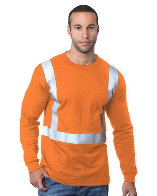 Bayside Men's USA-Made 50/50 Hi-Visibility Long Sleeve T-Shirt 3762