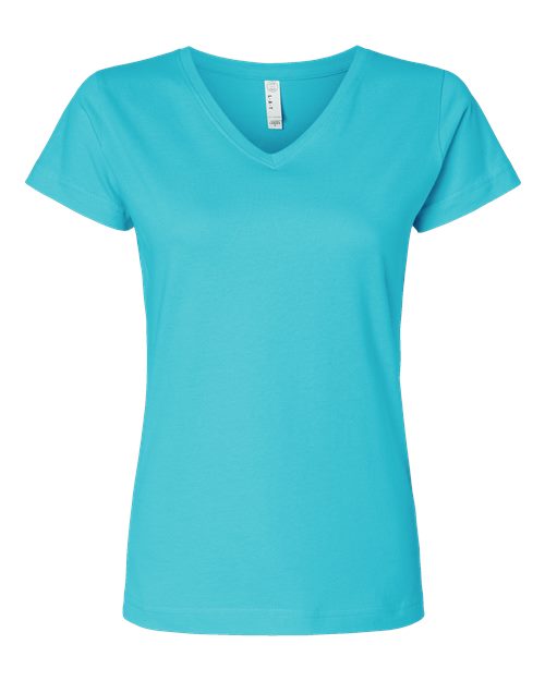 LAT Women's Fine Jersey V-Neck Tee 3507