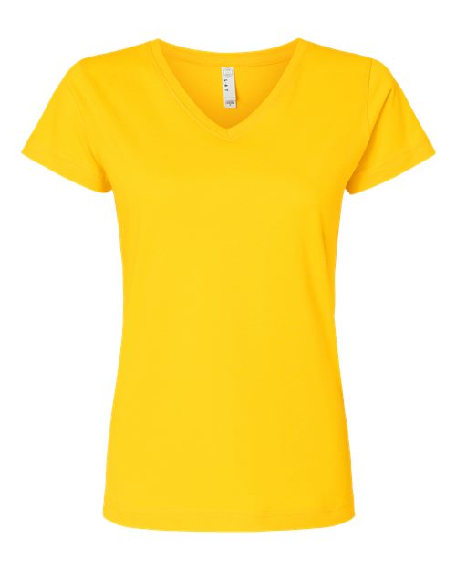 LAT Women's Fine Jersey V-Neck Tee 3507
