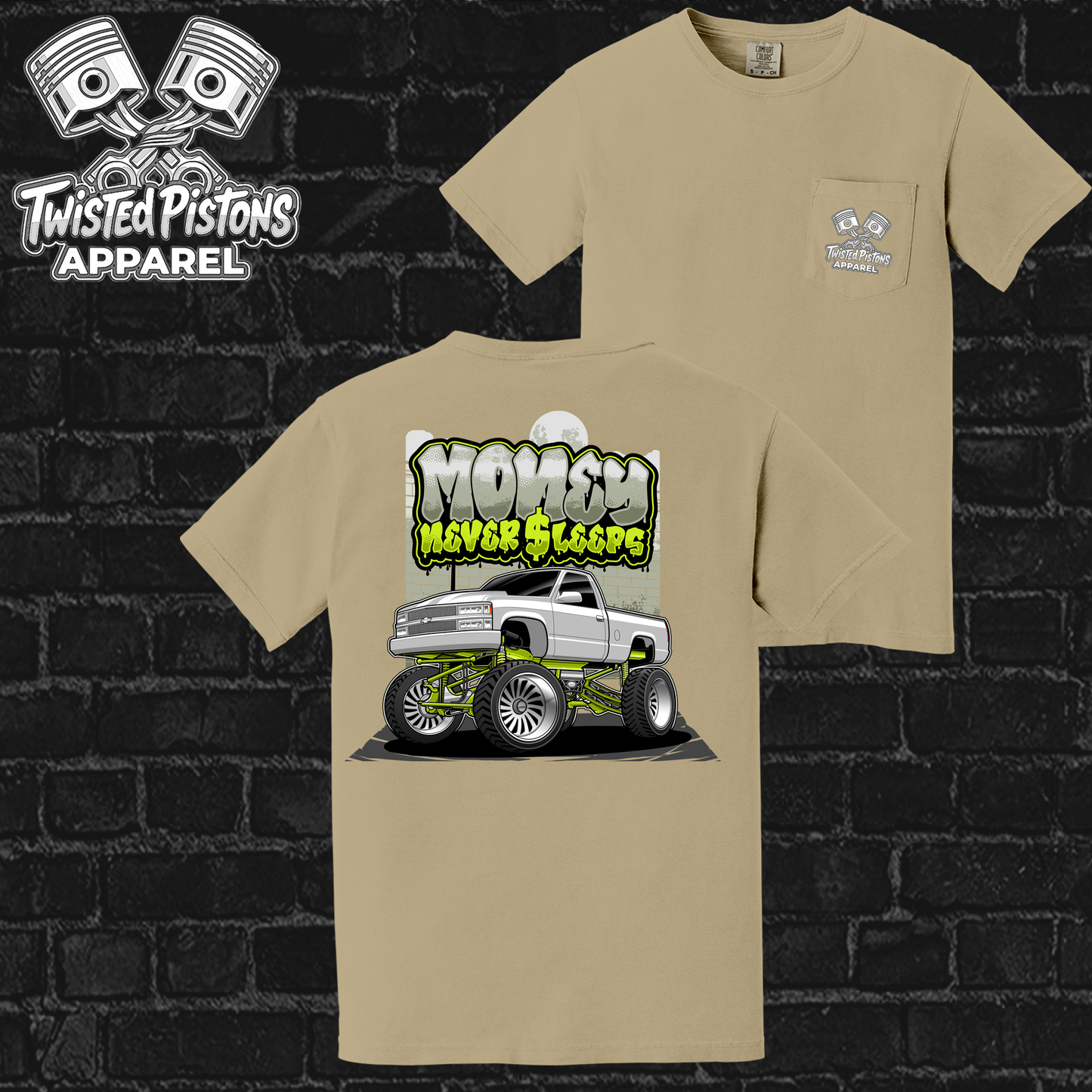 Money Never Sleeps Pocket tee