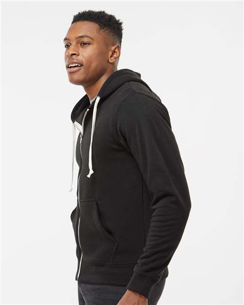 J. America Men's Triblend Full-Zip Hooded Sweatshirt 8872