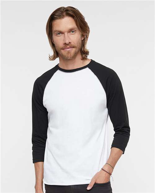 LAT Unisex Baseball Fine Jersey Three-Quarter Sleeve Tee 6930