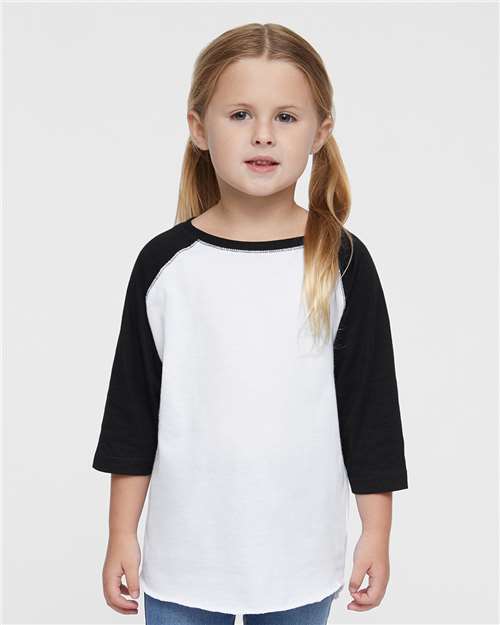 Rabbit Skins Toddler Baseball Fine Jersey Three-Quarter Sleeve Tee 3330