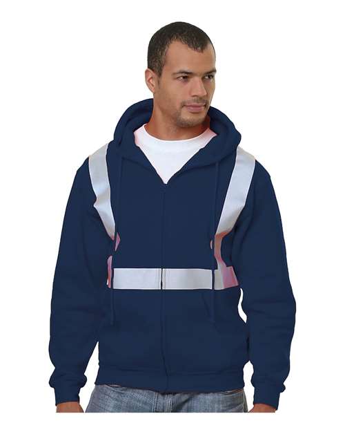 Bayside Men's USA-Made Hi-Visibility Full-Zip Hooded Sweatshirt 3790