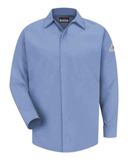 Bulwark Men's Tall Concealed-Gripper Pocketless Work Shirt SLS2T
