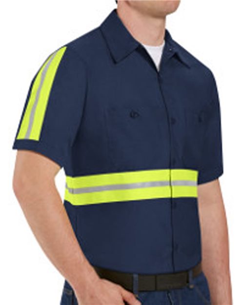 Red Kap Men's Enhanced Visibility Industrial Work Shirt SP24E