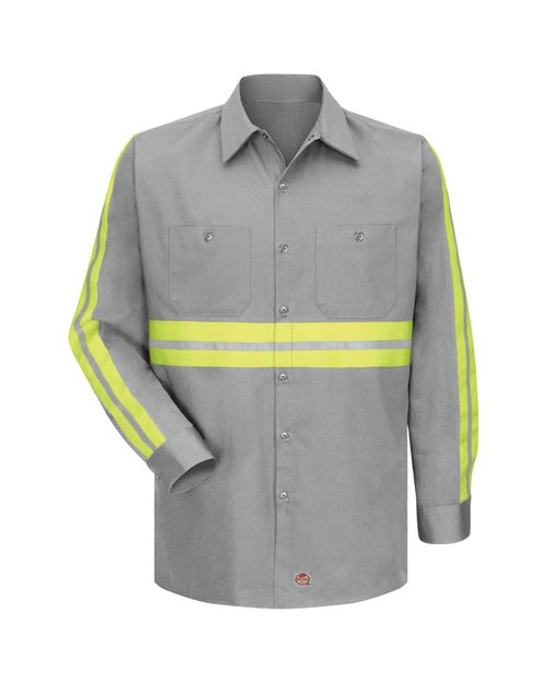 Red Kap Men's Enhanced Visibility Long Sleeve Cotton Work Shirt SC30E