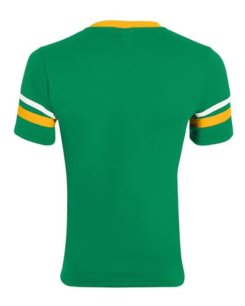 Augusta Sportswear V-Neck Jersey with Striped Sleeves 360