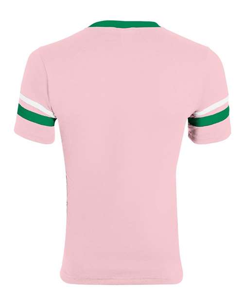 Augusta Sportswear V-Neck Jersey with Striped Sleeves 360