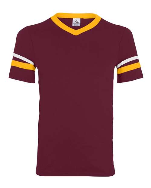 Augusta Sportswear V-Neck Jersey with Striped Sleeves 360