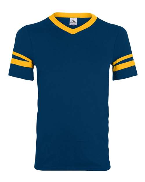 Augusta Sportswear V-Neck Jersey with Striped Sleeves 360