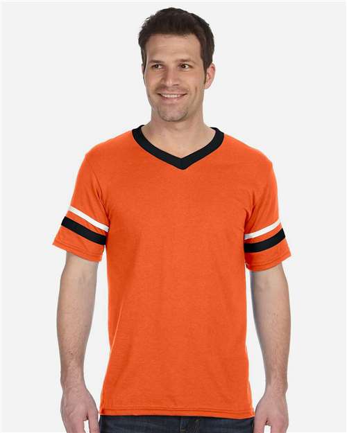 Augusta Sportswear V-Neck Jersey with Striped Sleeves 360