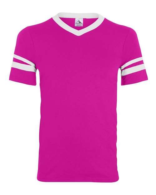 Augusta Sportswear V-Neck Jersey with Striped Sleeves 360