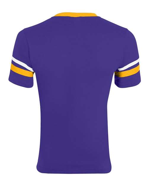 Augusta Sportswear V-Neck Jersey with Striped Sleeves 360