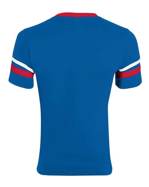Augusta Sportswear V-Neck Jersey with Striped Sleeves 360