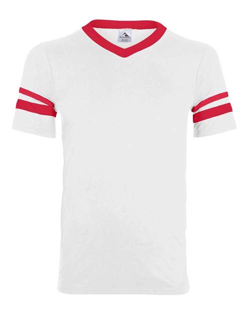 Augusta Sportswear V-Neck Jersey with Striped Sleeves 360