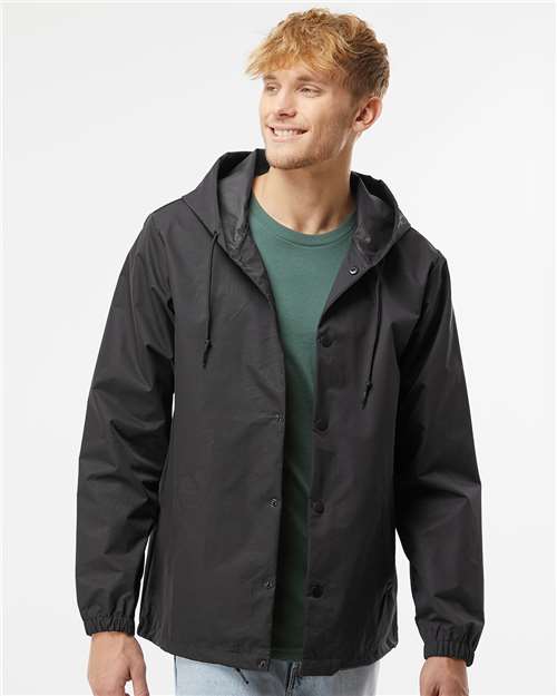 Independent Trading Co. Men's Water-Resistant Hooded Windbreaker EXP95NB