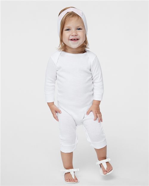 Rabbit Skins Infant Long Legged Baby Rib Bodysuit 4412