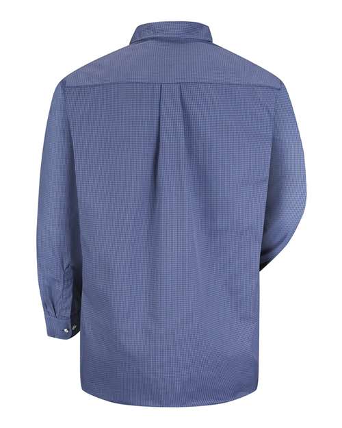 Red Kap Men's Mini-Plaid Uniform Long Sleeve Shirt SP74