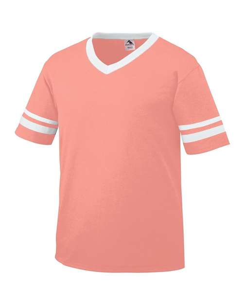 Augusta Sportswear V-Neck Jersey with Striped Sleeves 360
