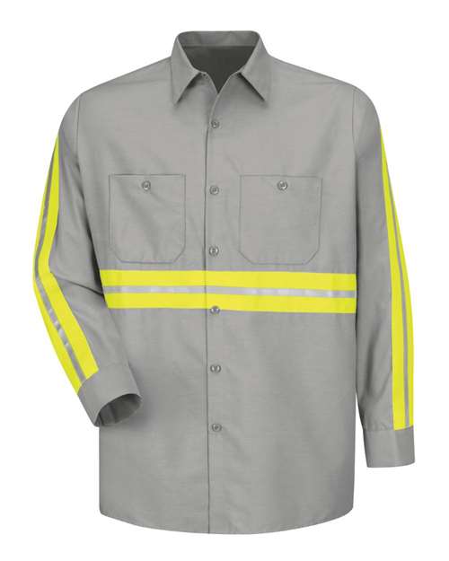 Red Kap Men's Industrial Enhanced-Visibility Long Sleeve Work Shirt SP14E