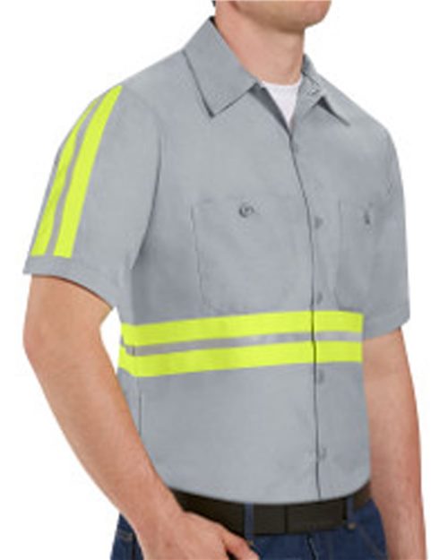 Red Kap Men's Tall Enhanced Visibility Industrial Work Shirt SP24ET