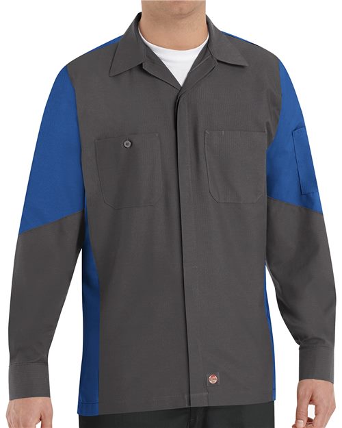Red Kap Men's Tall Long Sleeve Automotive Crew Shirt SY10T