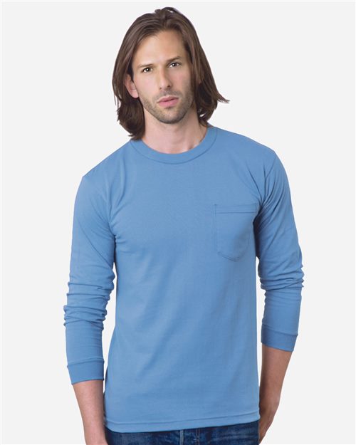 Bayside Unisex USA-Made Long Sleeve Pocket T-Shirt 8100