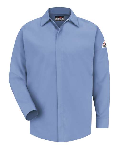 Bulwark Men's Tall Concealed-Gripper Pocketless Work Shirt SLS2T