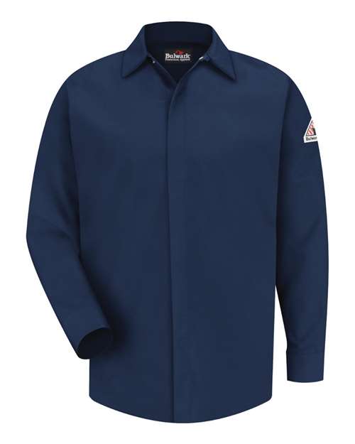 Bulwark Men's Tall Concealed-Gripper Pocketless Work Shirt SLS2T