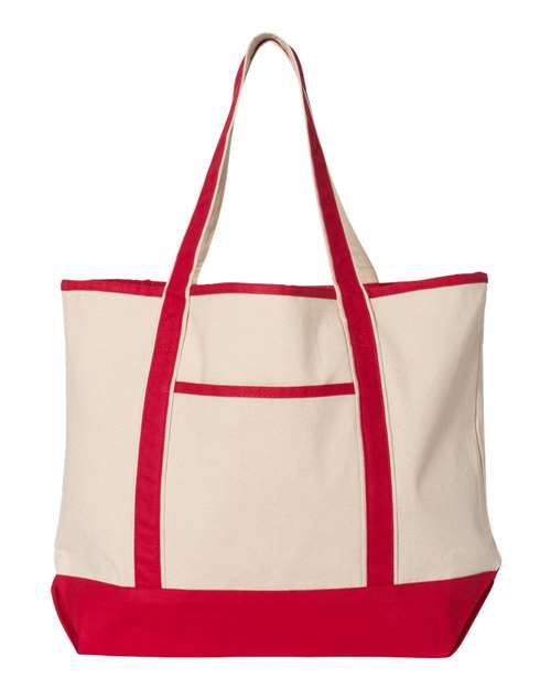 Q-Tees 34.6L Large Canvas Deluxe Tote Q1500