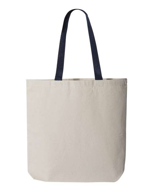 Q-Tees 11L Canvas Tote with Contrast-Color Handles Q4400