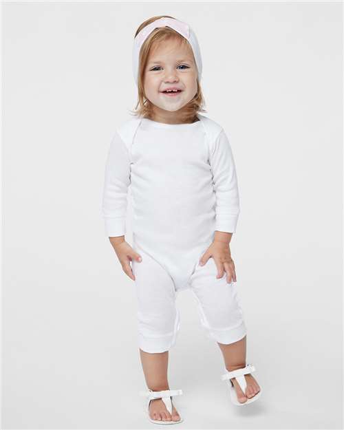 Rabbit Skins Infant Long Legged Baby Rib Bodysuit 4412
