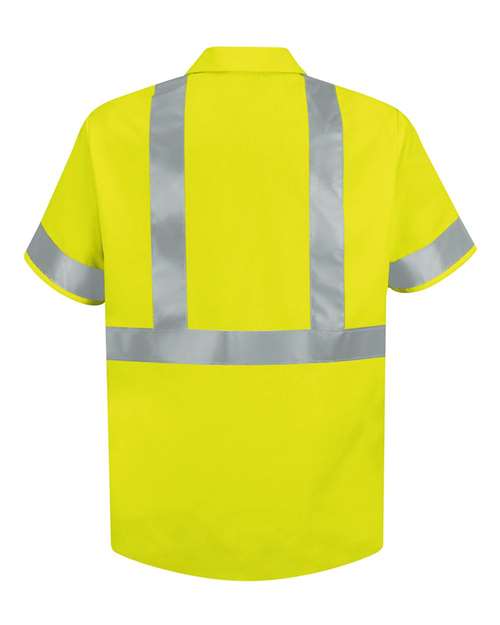 Red Kap Men's Tall High Visibility Safety Short Sleeve Work Shirt SS24HVT