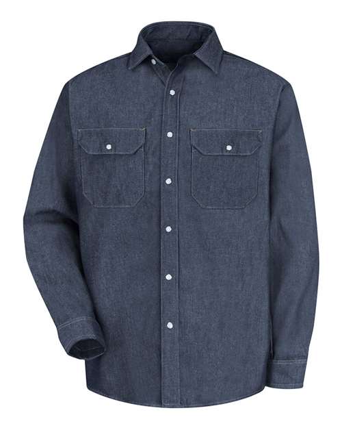 Red Kap Men's Tall Deluxe Denim Long Sleeve Shirt SD78T