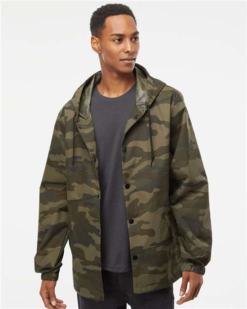 Independent Trading Co. Men's Water-Resistant Hooded Windbreaker EXP95NB