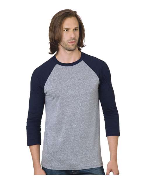 Bayside Unisex Triblend Three-Quarter Sleeve Raglan T-Shirt 9525