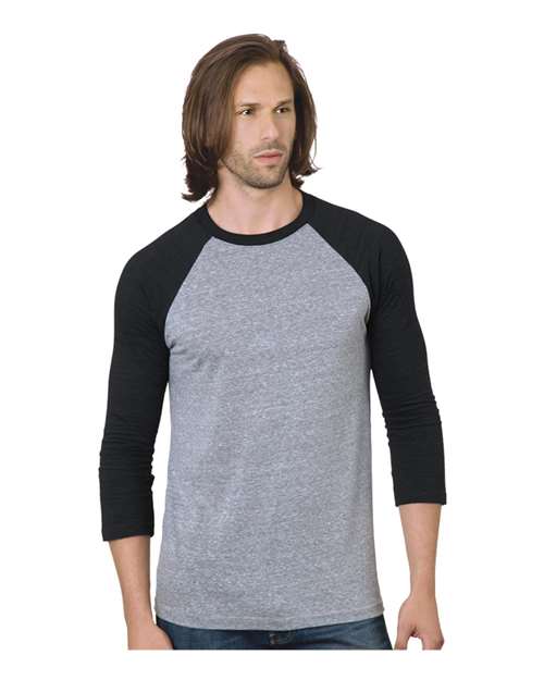 Bayside Unisex Triblend Three-Quarter Sleeve Raglan T-Shirt 9525