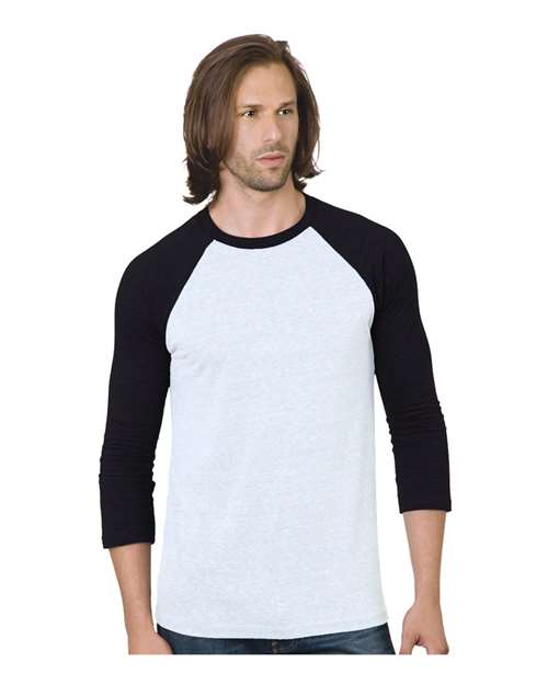Bayside Unisex Triblend Three-Quarter Sleeve Raglan T-Shirt 9525