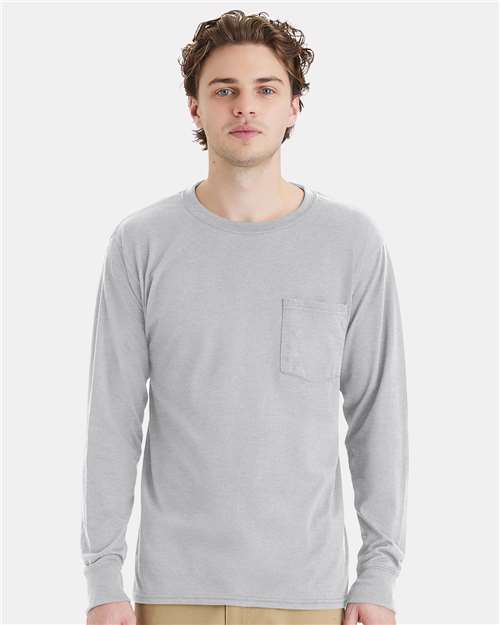 Hanes Unisex Workwear Long Sleeve Pocket T-Shirt W120