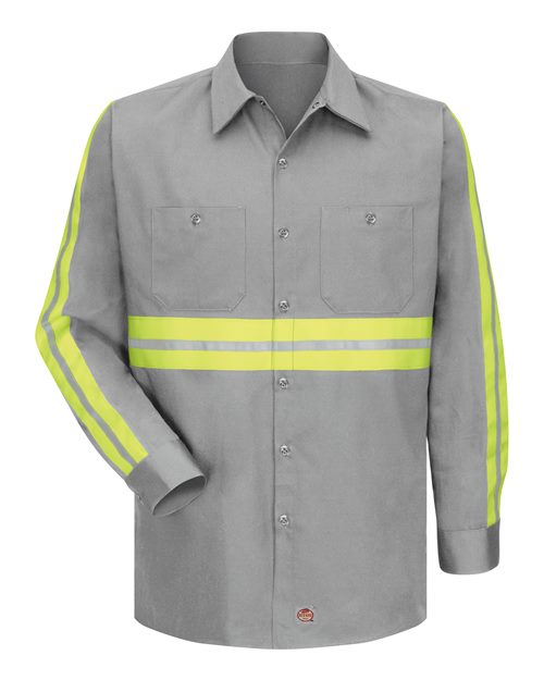 Red Kap Men's Tall Enhanced Visibility Long Sleeve Cotton Work Shirt SC30ET