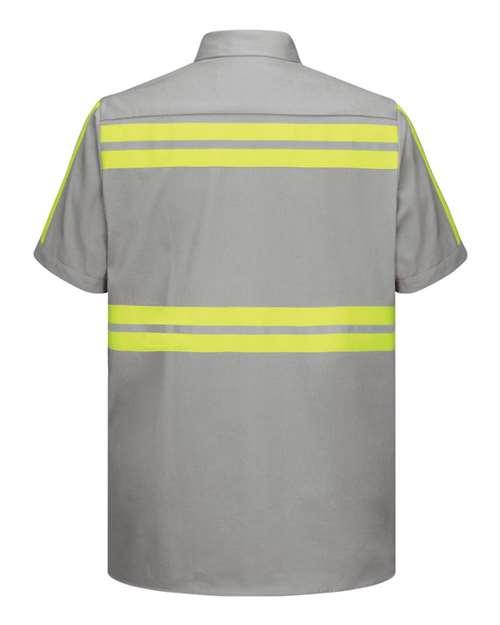 Red Kap Men's Tall Enhanced Visibility Short Sleeve Cotton Work Shirt SC40ET