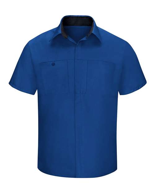 Red Kap Men's Performance Plus Short Sleeve Shirt With Oilblok Technology SY42