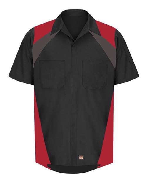 Red Kap Men's Tri-Color Short Sleeve Shop Shirt SY28