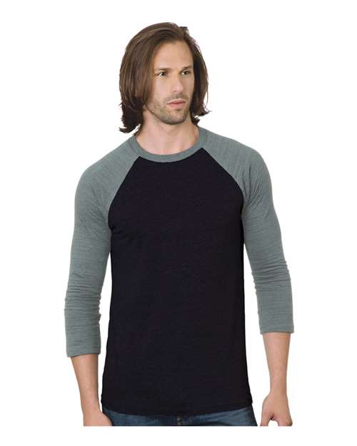 Bayside Unisex Triblend Three-Quarter Sleeve Raglan T-Shirt 9525