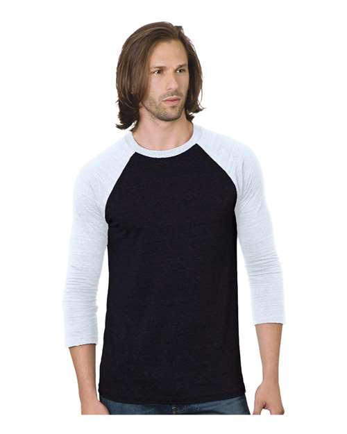 Bayside Unisex Triblend Three-Quarter Sleeve Raglan T-Shirt 9525