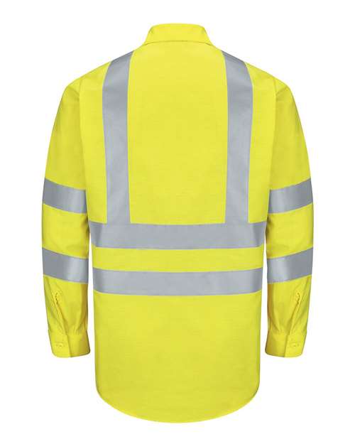 Red Kap Men's Tall Enhanced & Hi-Visibility Long Sleeve Work Shirt SY14T